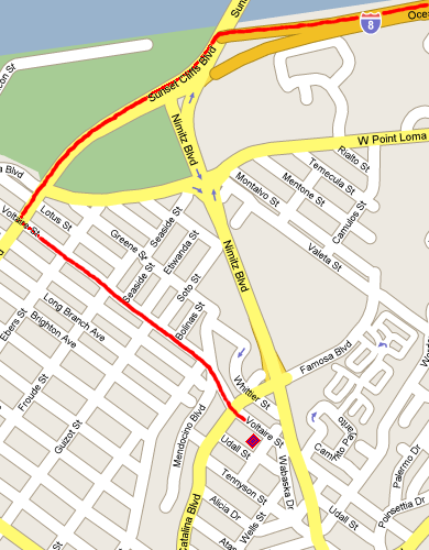 Map to Pt Loma Library